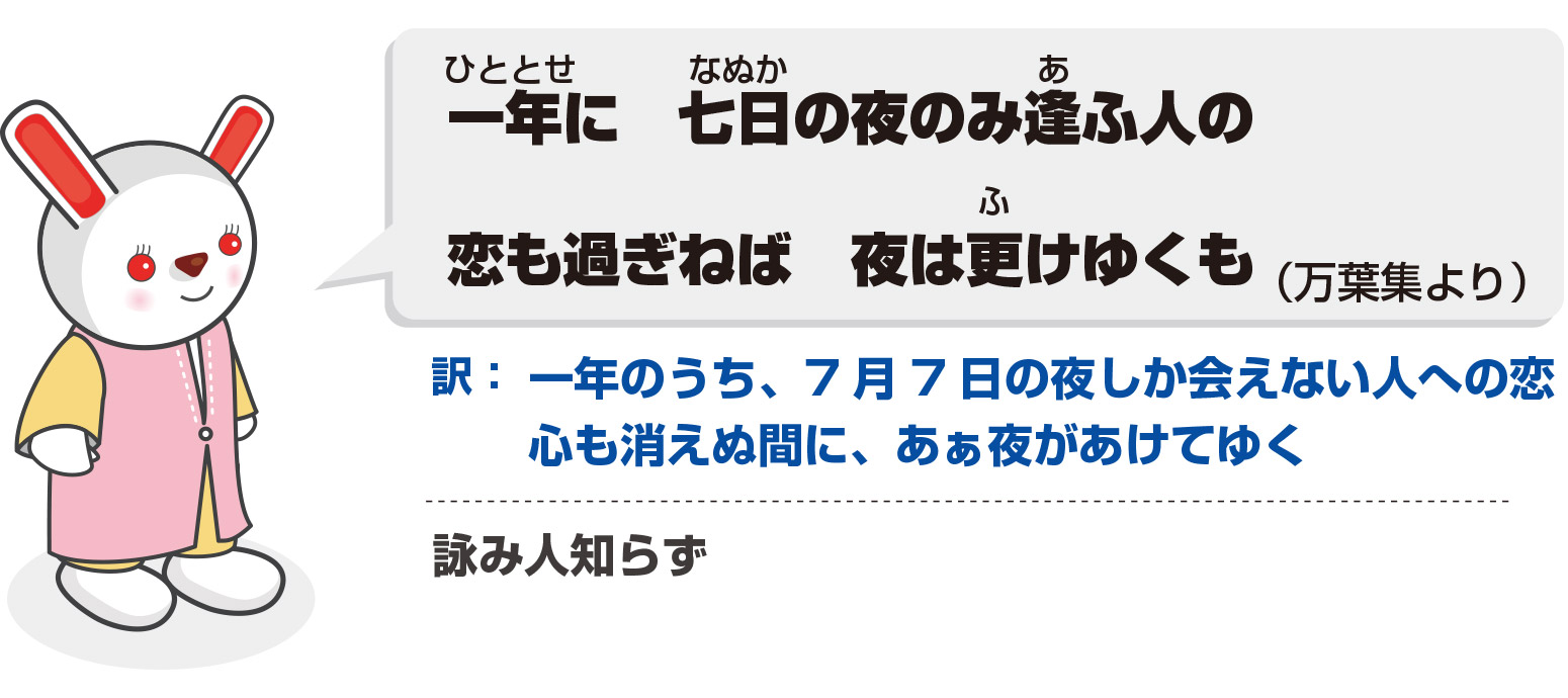 七夕の　あはぬこころや　雨中天