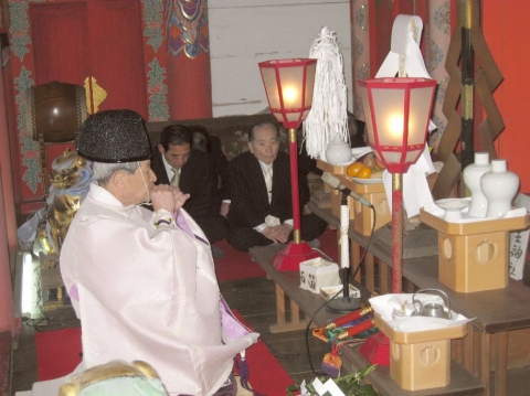 地主神社 元旦祭 石笛（いわぶえ）奏上